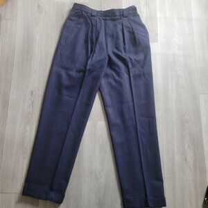 Jason Roberts Wool USA Made Navy Dress Pants tag Size 14 Actual size 8